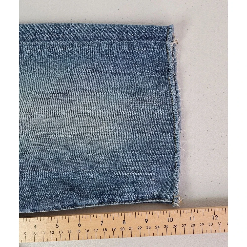Paige Women's 27 (31x10) Blue Raw Hem Cut Off Denim Distressed Jeans Short USA - Picture 13 of 14